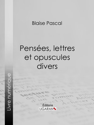 cover image of Pensées, lettres et opuscules divers